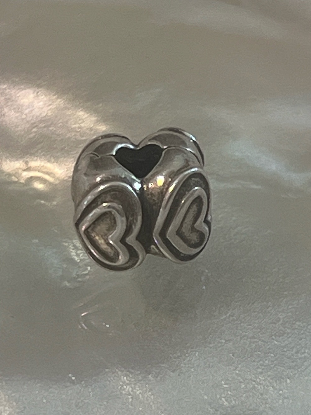 Pandora Sterling Silver Heart Accent charm clip